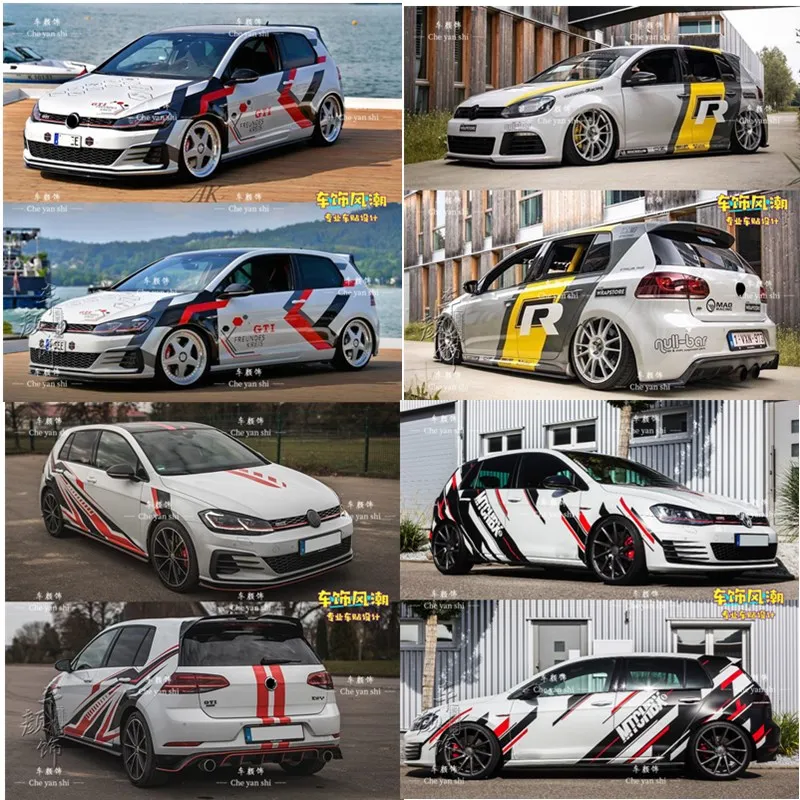 

Car sticker FOR Volkswagen VW Golf 6 Golf 7 Golf 8 GTI body custom sports and fashionable racing Vinyl Decal accessories