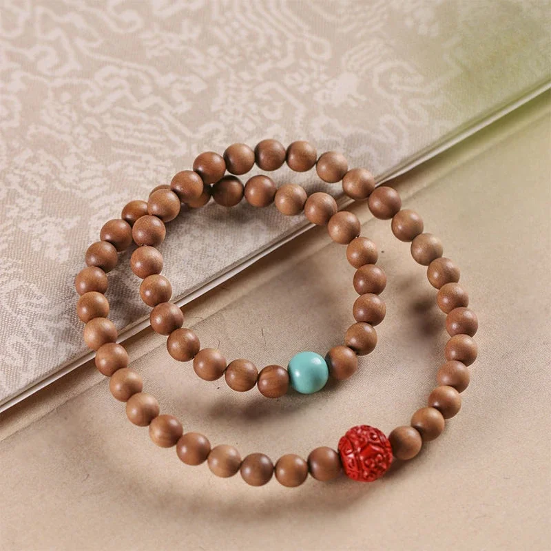 

Natural sandalwood turquoise multi-circle bracelet for men and women sandalwood toy rosary bracelet jewelry gifts