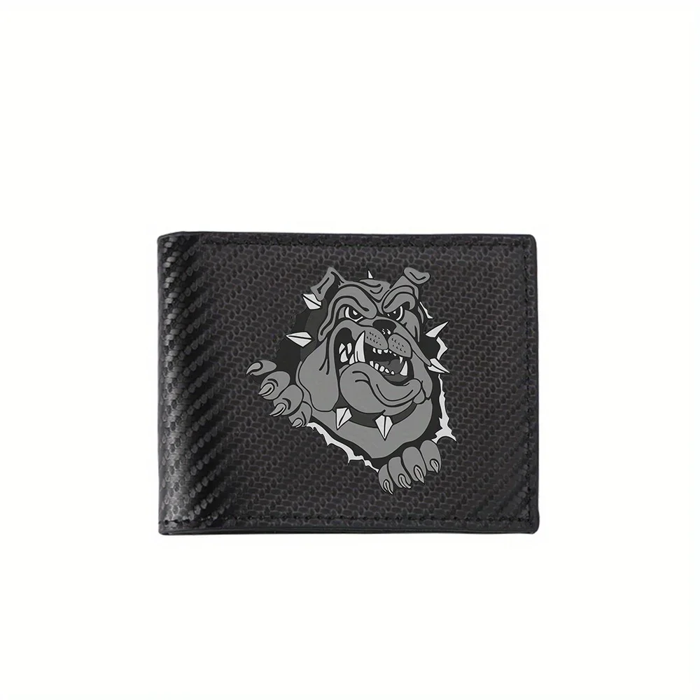 

Голова бульдога с когтями и зубами. Мужские кошельки, простые деловые, современные, стильные, с принтом, подарки для отца, парня, Криса