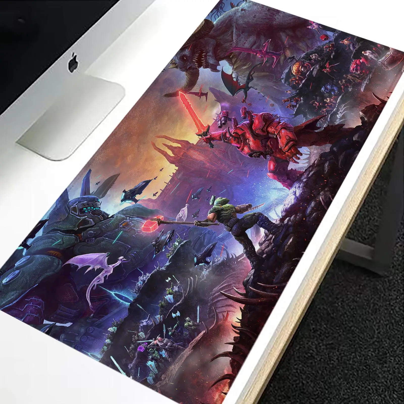 Game Anime A-DOOM-Eternal Classic Movie Mousepad LockEdge For Gamers Computer Desk Pad Rectangular Anti-slip Rubber
