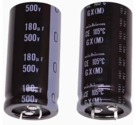 

2PCS original 180UF 500V Nichicon electrolytic capacitor 500V 180UF 25X50 GX long life