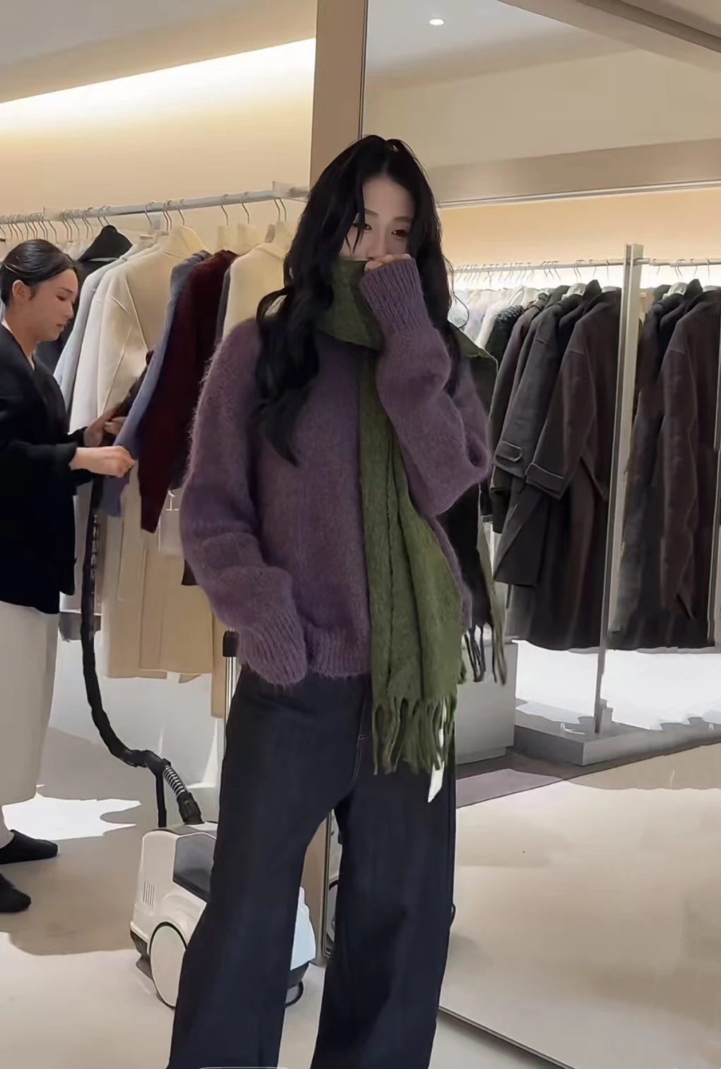 Damski sweter w jednolitym kolorze, miękki, w stylu lazy, luźny, z okrągłym dekoltem, dzianinowy top na jesień i zimę.