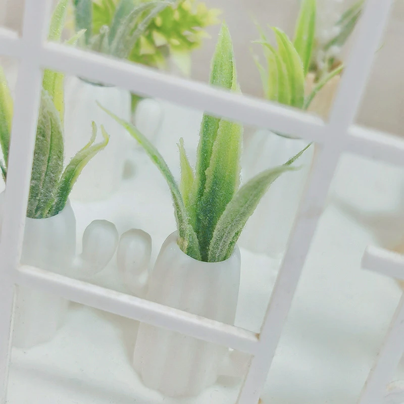 1Pc Casa delle bambole in miniatura Pianta verde in vaso Vasi di cactus Modello di casa delle bambole Micro Paesaggio Casa delle bambole Decorazione del giardino Accessori giocattolo