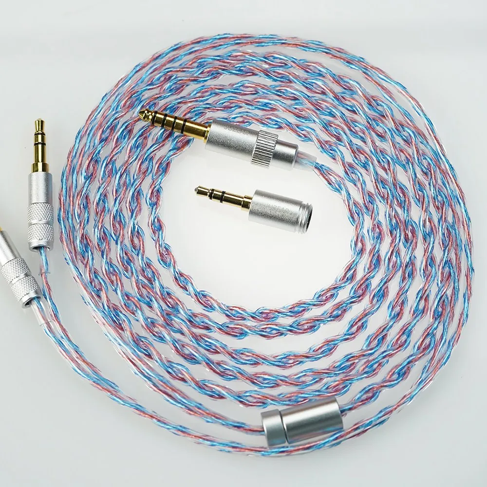 JUZEAR Flare Balanced Headphone Cable HiFi Headset Upgrade Cable with 3.5mm+4.4mm+TypeC to Dual TRS Interchangeable Plug Cable