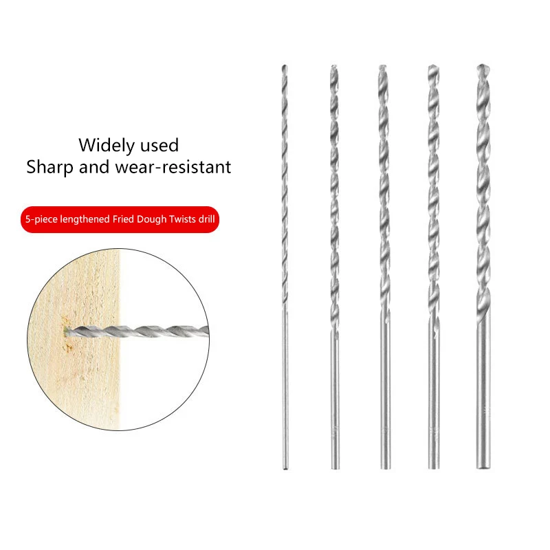 5Pcs Drill Bits Set HSS Steel Extra Long High Speed 2mm/3mm/3.5mm/4mm/5mm Bits Power Tools Accessories Parts Drill Bits Hand Set