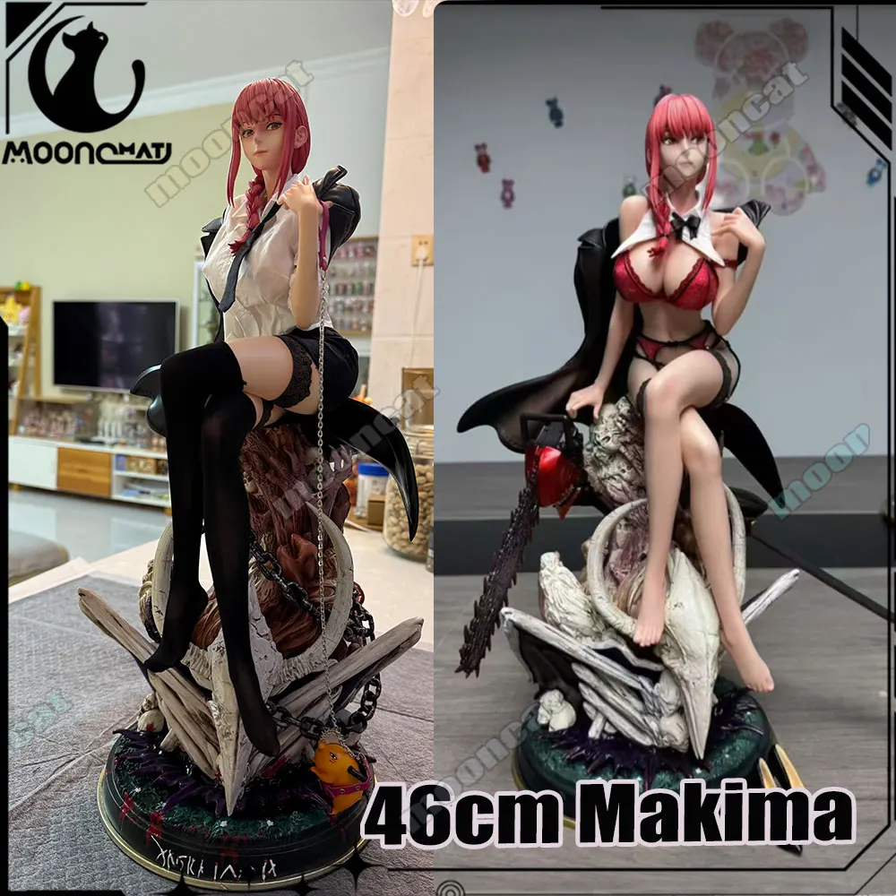 

46 см аниме бензопила, фигурка человека Makima, экшн-фигурки, очень большая сексуальная статуя Makima, настольная коллекция, модель, игрушки, подарки