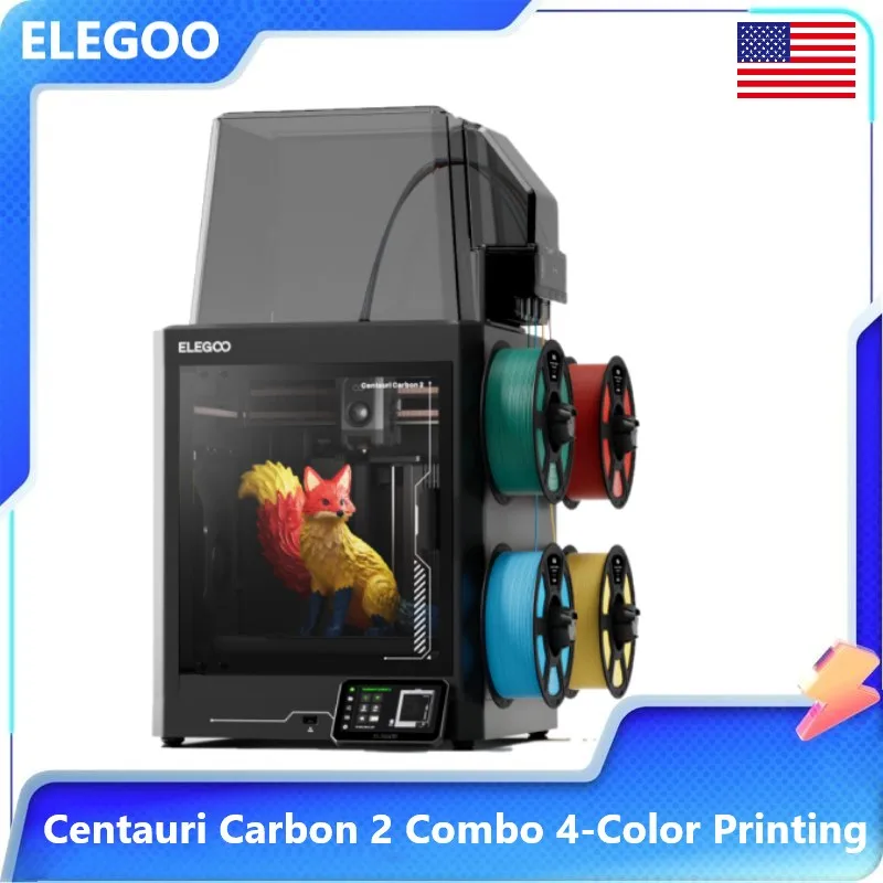 ELEGOO Centauri Carbon 2 Combo 3D Printer FDM 4-Color Printing Speed 500mm/s² with CANVAS  Low Noise Nozzle 350℃ 256x256x256mm