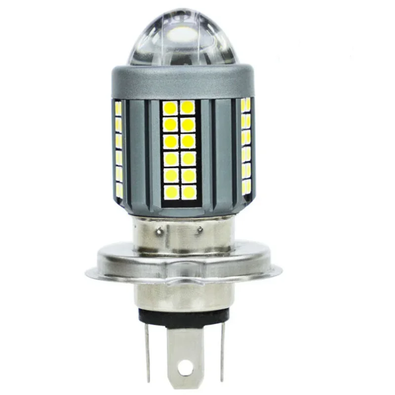 1pc H4 BA20D H6 LED Motorcycle Headlight CSP Dual Color White Yellow Hi Lo Beam Lens Fog Lamp for Motobike Scooter Running Light