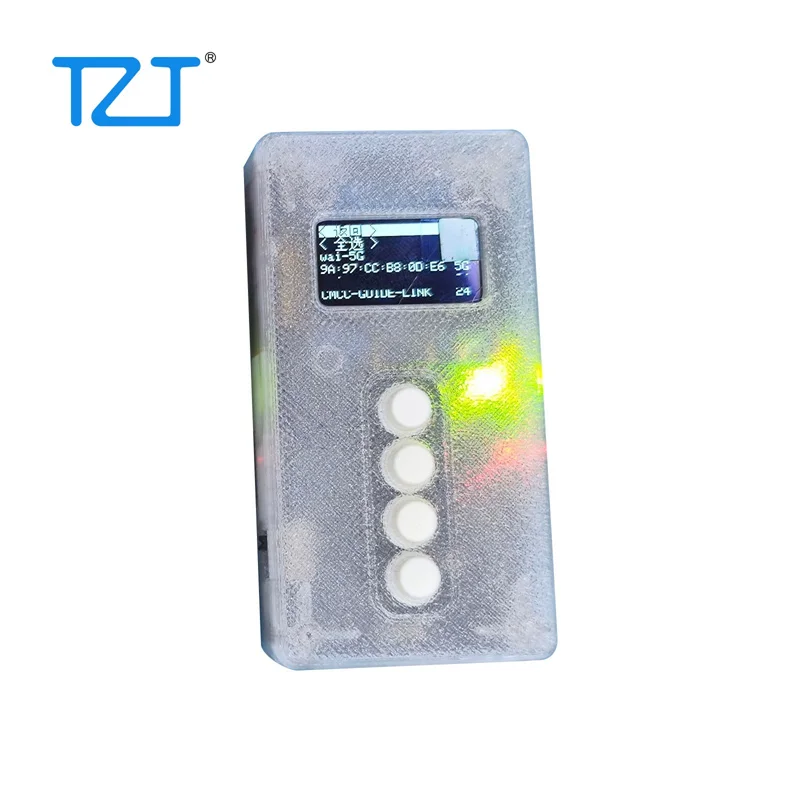TZT Black/White/Semi-transparen Mini 5G/2.4G Dual Band WiFi Tester BW16 Development Board WiFi Module with 0.96-inch OLED Screen view 6