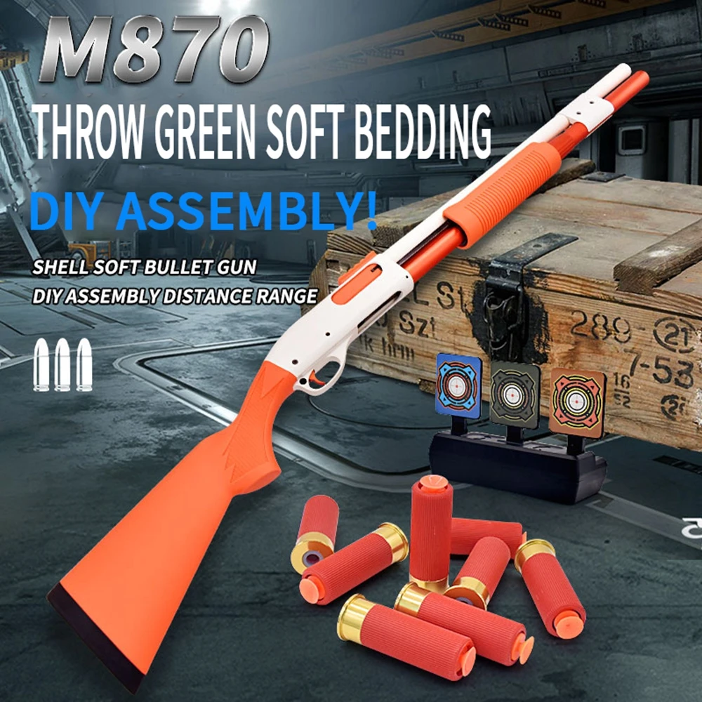 

M870 Soft Bullet Gun Toy Shell Ejection CS Tactical Game Gun Weapons For Shooting Paintball Airsoft Pistol Pneumatic Toy Gun