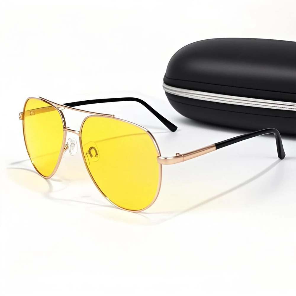 

Pilot Night Vision Polarized Sunglasses For Men Women Fashion Classic Vintage Design Driving Fishing Yellow Polaroid Sun Glasses