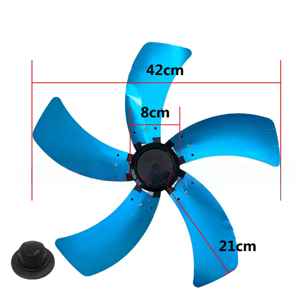 5pcs 16Inch Aluminum Fan Blade Household Fan Blade With Nut Cover Base Standing Fan Or Table Fan Replacement Parts Fan Blades