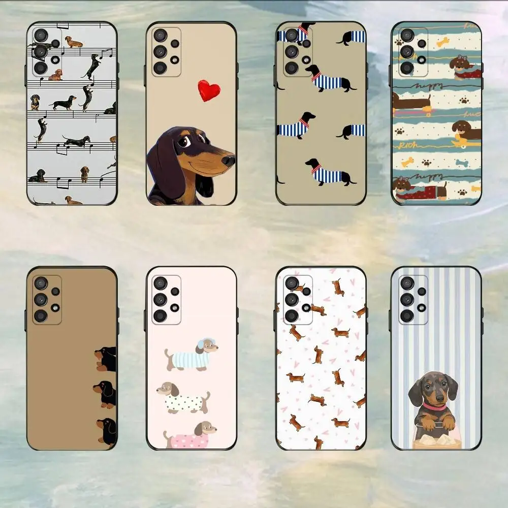 

Cute Dachshund Bulldog Phone Case For Samsung S25,S24,S21,S22,S23,S30,Ultra,S20,Plus,Fe,Lite,5G Black Cover