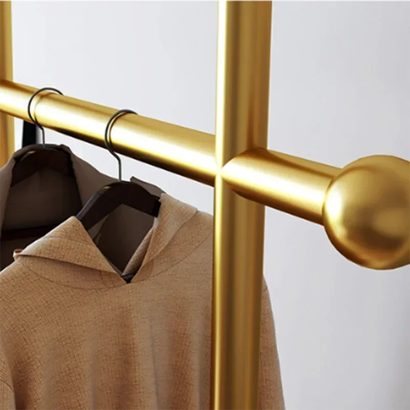 Gold Metal Clothes Rack, Entrada Boutique, Sala, Stand Hanger, prateleiras, Burro, Nordic Móveis