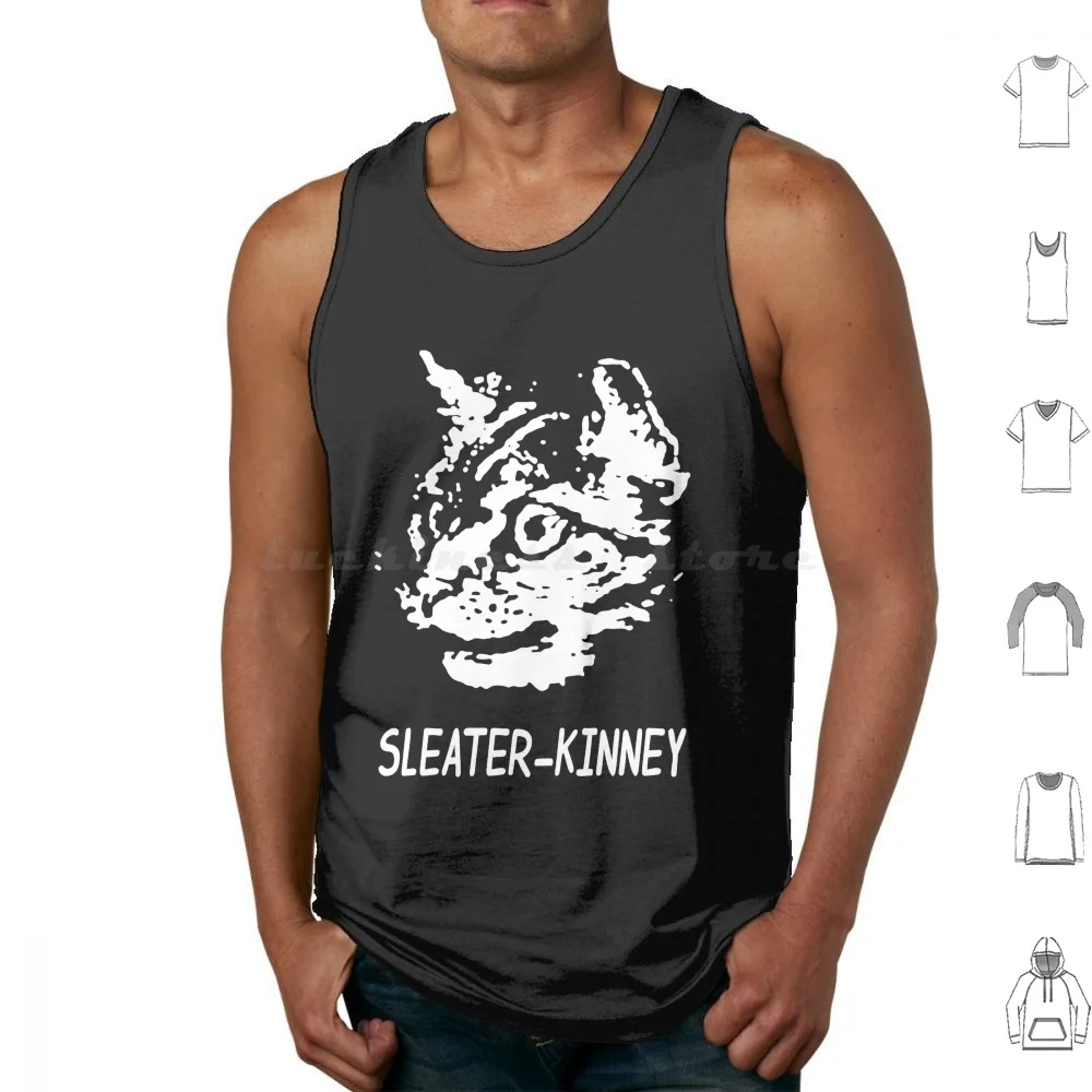 Art Cat Retro Sleater Kinney Music Band Sticker Essential Tank Tops Vest Sleeveless Art Cat Retro Sleater Kinney