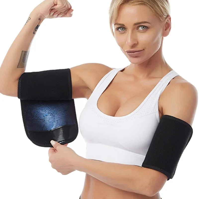 1 Pair Arm Trimmers Sauna Arm Sleeves Women Arms Sweat Fitness Trainer Workout Slimming Fat Burning Arm Shapewear Belt Wrap Band