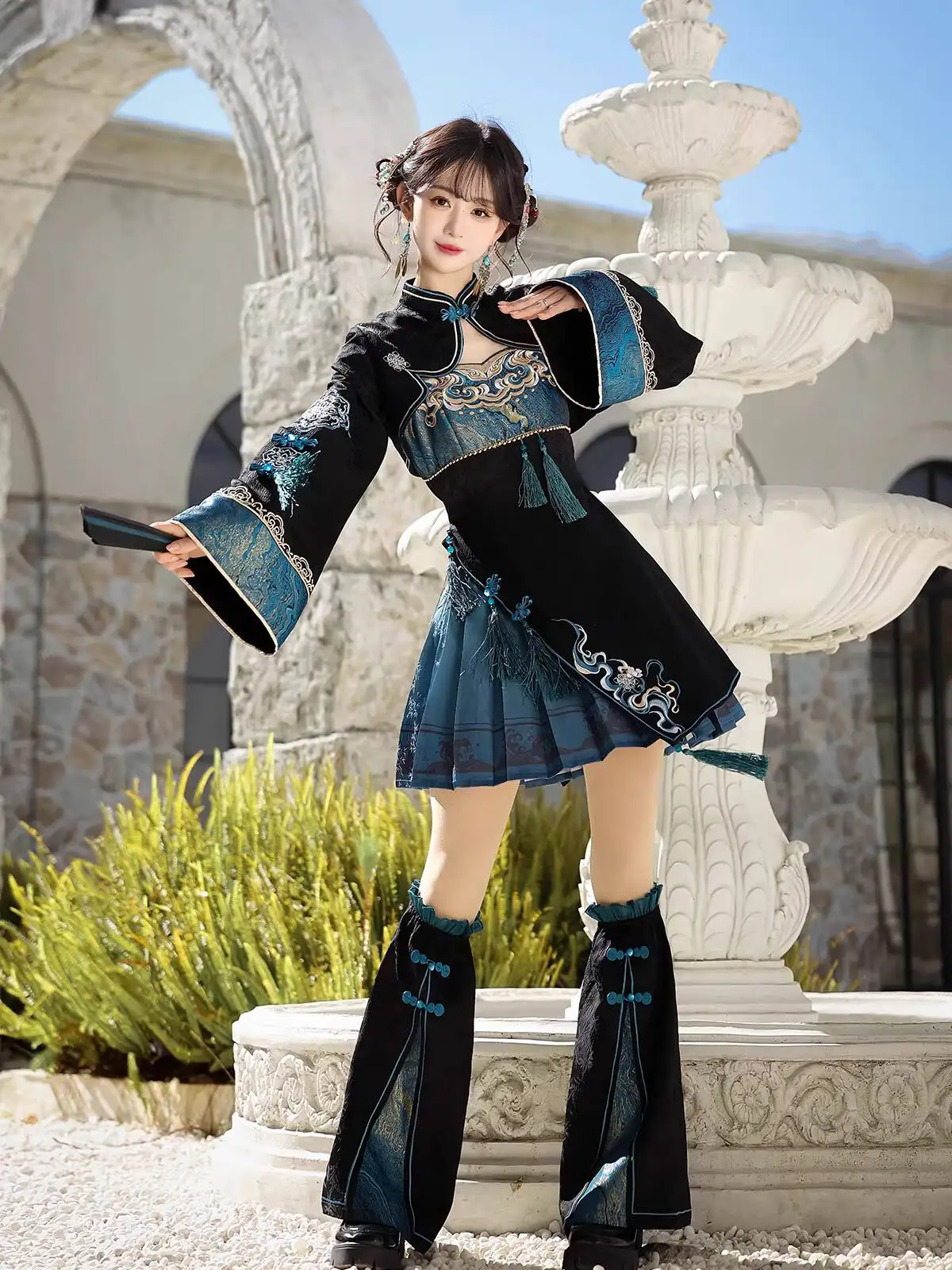 

New Chinese Style Hanfu Women Chinese Style Han Elements Dress Fiesta Carnival Halloween Cos Cosplay Spaghetti Strap Dress Tops