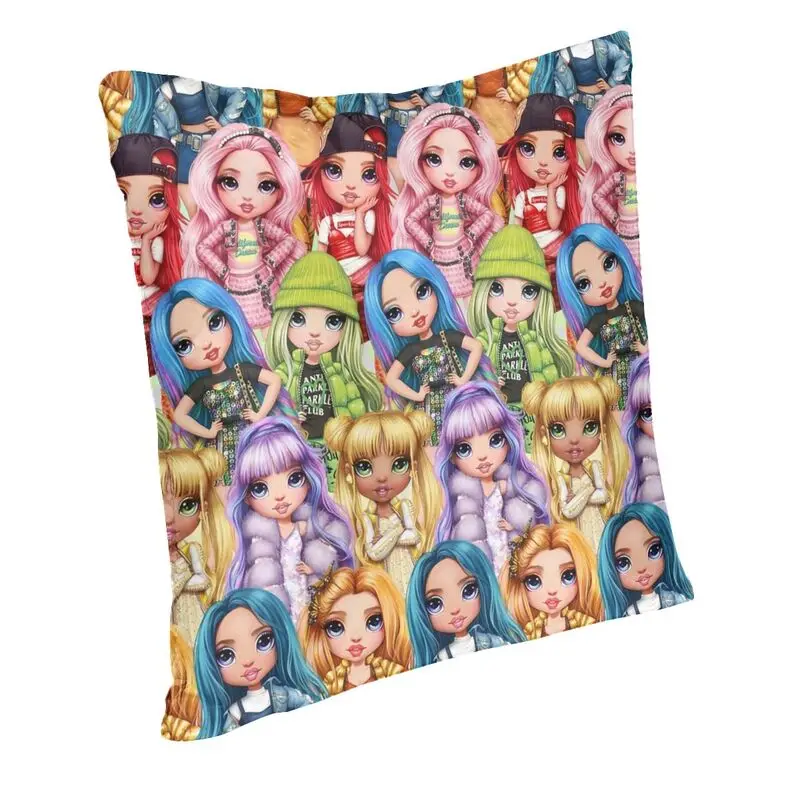 Anime Tv Movie Rainbow High Pillow Home Decorative Fashion Chair Cushion Square Pillowcase