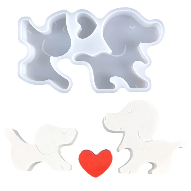 Silicone Figurine Moulds Dog Ornament Mould Mold Crafts Molds Hand-Making Accessaries for Making Ornament