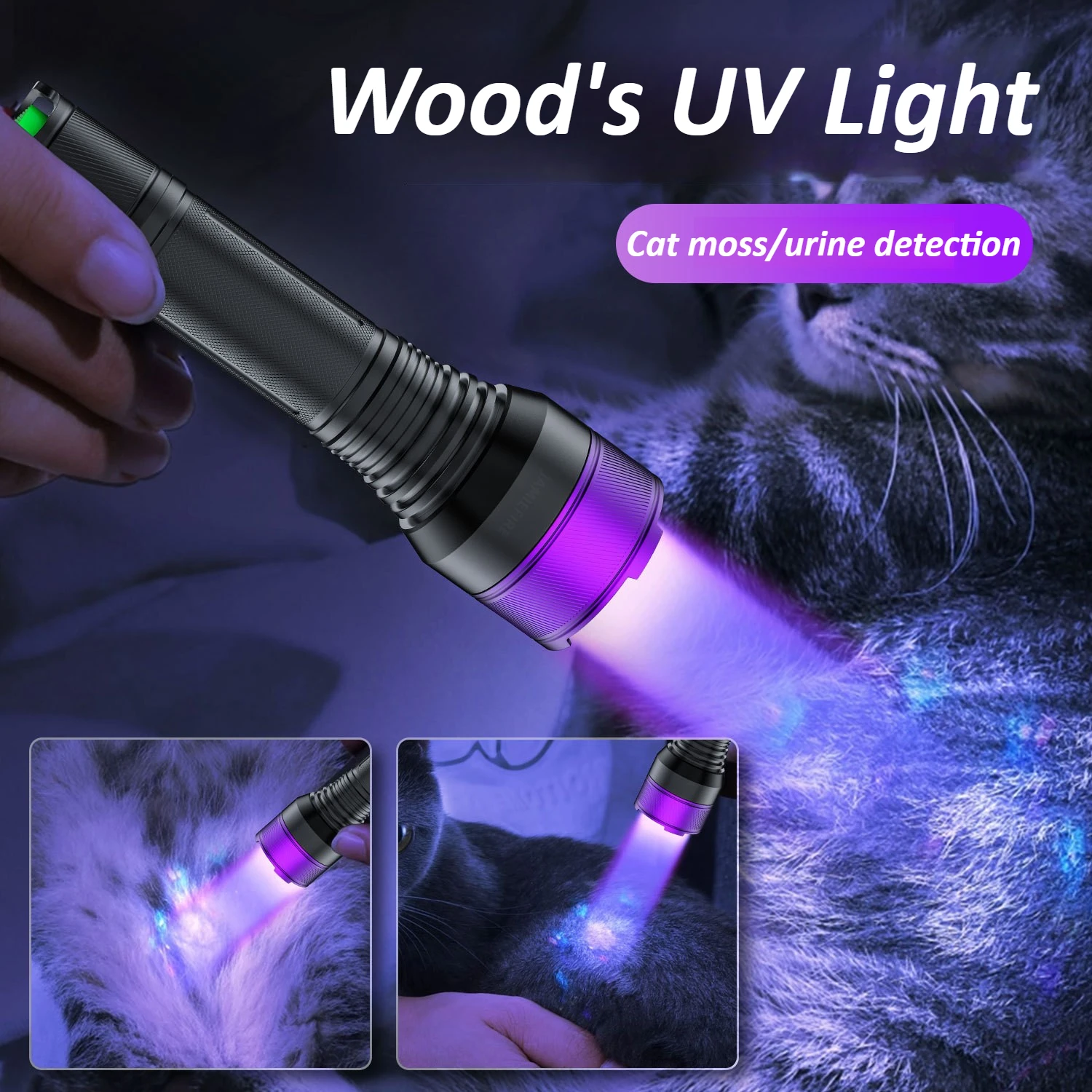 Wood Light 40W Quad Core LED 365nm UV Flashlight High Power Portable Waterproof 21700 Rechargeable Scorpion Fluorescent Detector