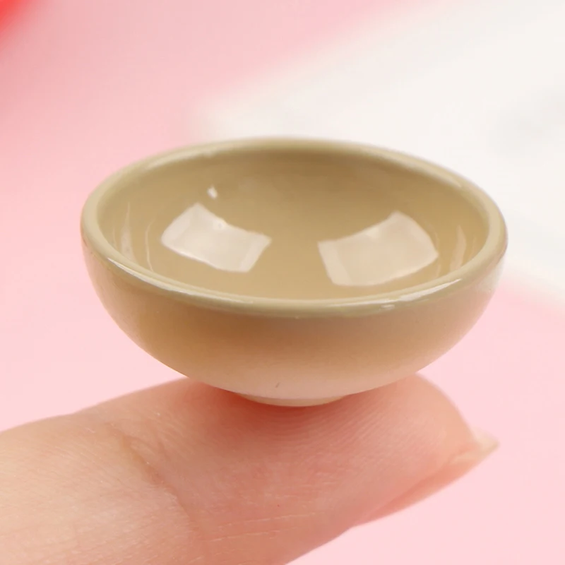 10pcs Miniature Bowl Dish Round 1/12 Scale Doll House Kitchen Dinning Accessory