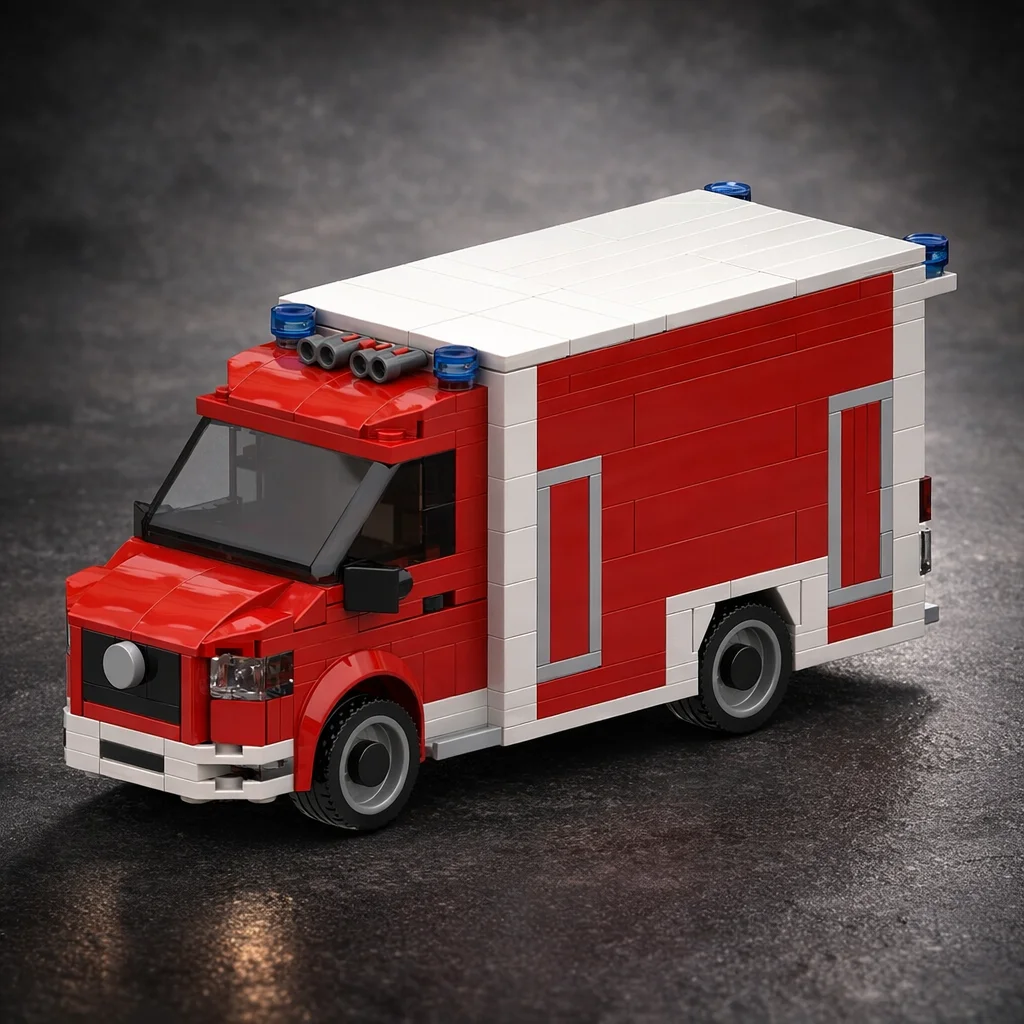 

Emergency Rescue Van Building Blocks Ambulance Bricks Model DIY Construction Set For Adults Men Hobbyist Collection Gift