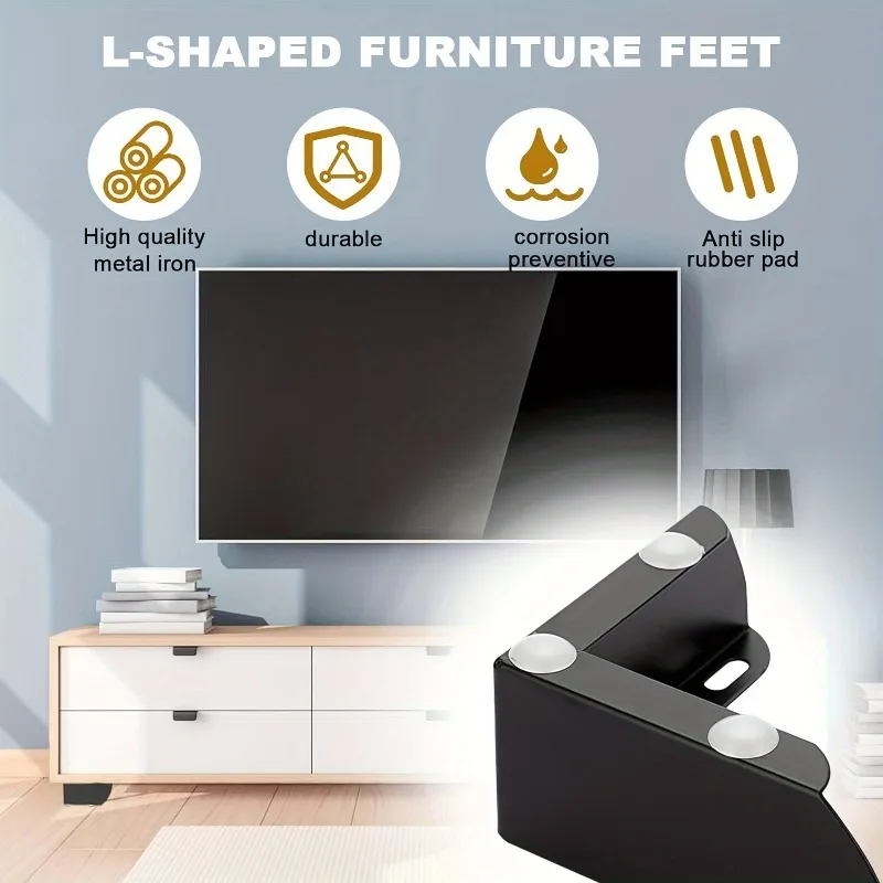 pes-de-moveis-de-metal-preto-4-pecas-superficie-lisa-adequados-para-armarios-mesas-sofas-mesas-de-cabeceira-acabamento-em-metal-polido