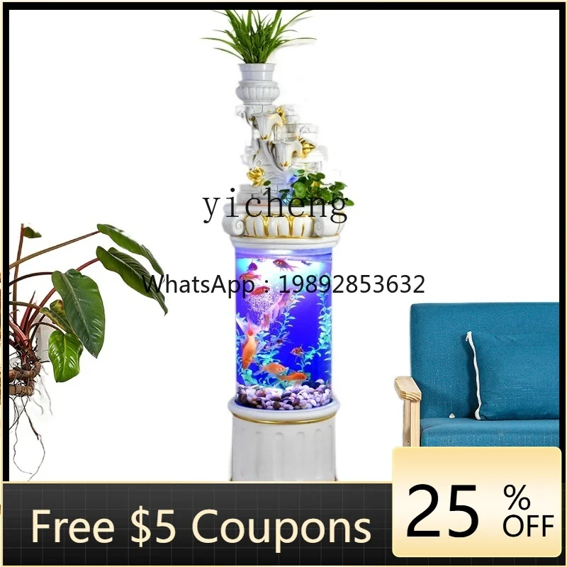 

XL Modern Circulating Water Fish Globe Office Lucky Living Room Decoration Free Change Aquarium