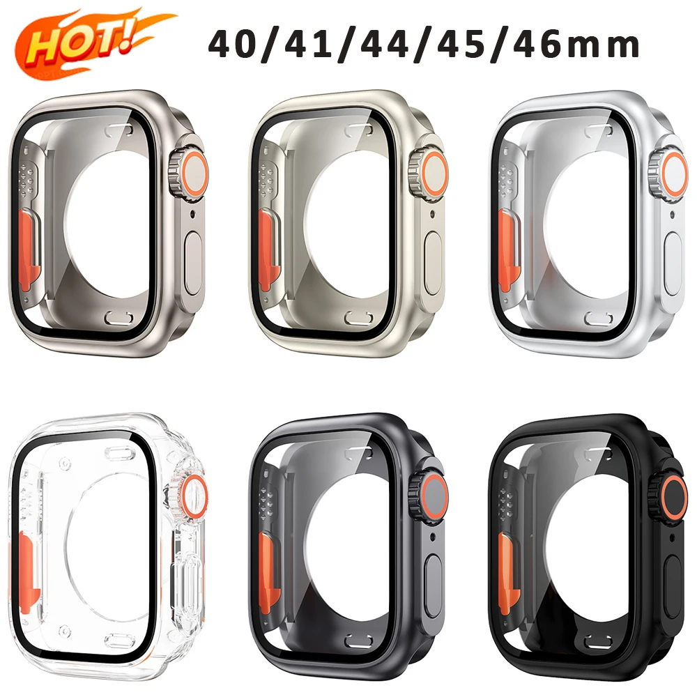 PC-Gehäuse für Apple Watch 11, 46 mm, 41/45 mm, 40/44 mm, Displayschutzfolie, harte Abdeckung, hintere Stoßstange, IWatch 10, 9, 8, 7, 6, Upgrade, Wechsel zu Ultra