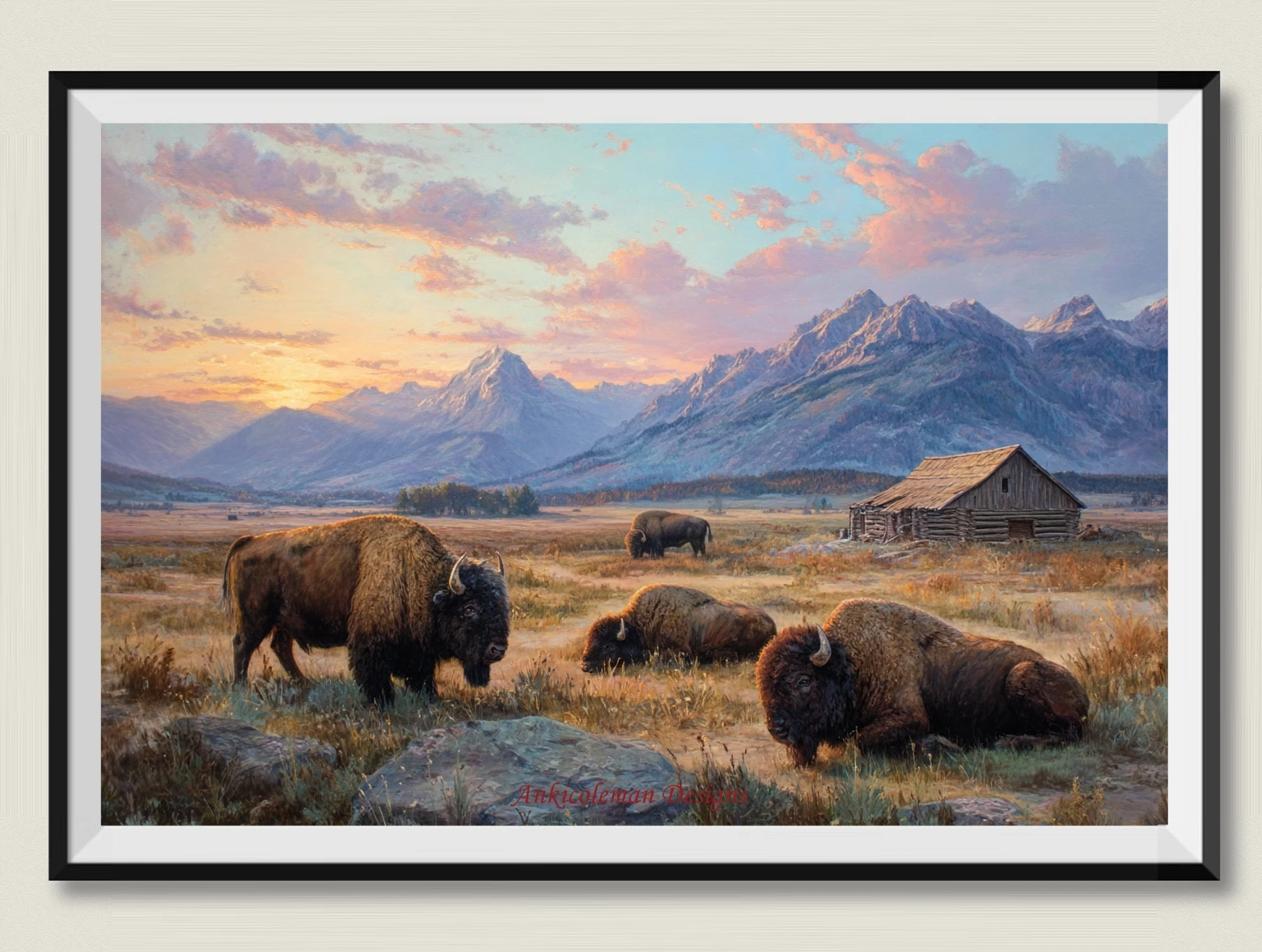 

Needlework for embroidery DIY DMC High Quality - Counted Cross Stitch Kits 14 ct Oil painting - Bison in the Valley