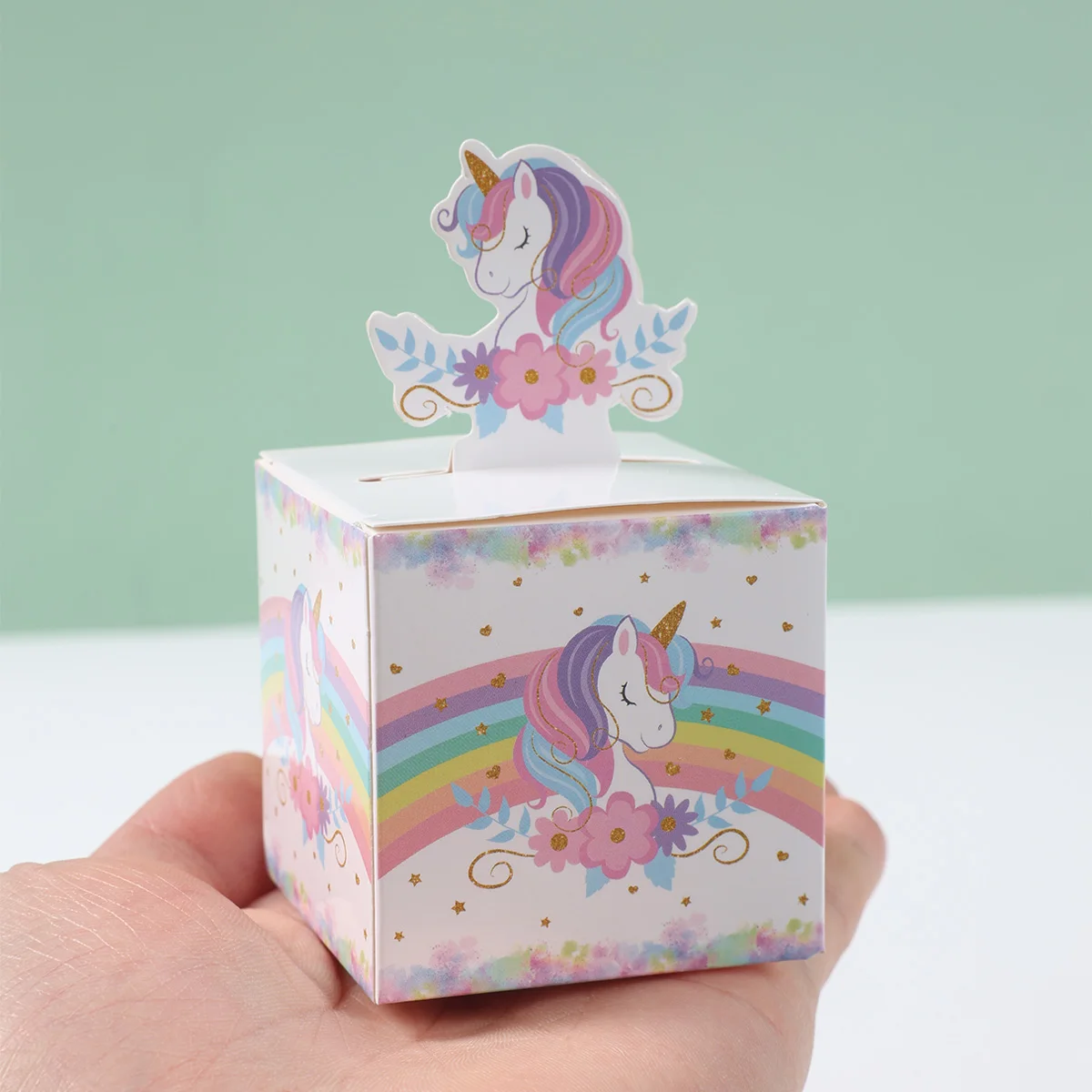 12/24pcs Unicorn 3D Paper Candy Boxes Gift Packing Box Unicorn Theme Party Decoration Kids Wedding Baby Shower Party Supplies