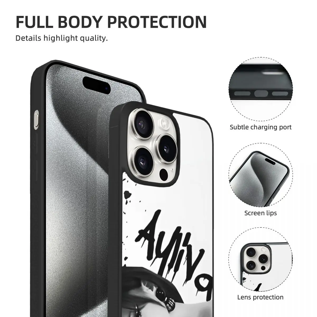 iPhone 15 Pro Max 소프트 TPU 뒷면 커버용 Funny Ayliva Singer 음악 전화 케이스