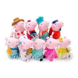 30CM Anime Peppa Pig  George Plush Stuffed Toys Pig Mom Dad Family Full Series Model Doll Anime Figure Children's Birthday Gifts