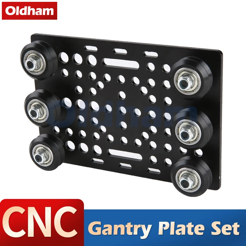 3D printer parts Black Aluminium V-Slot Gantry Plate Set 20 - 80mm with V-Slot Solid V Wheel POM Kit POM for CNC Machine Parts