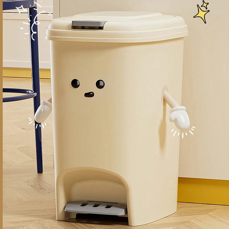 Large Capacity Trash Can Cute Creativity Non-slip Bottom Strong Bearing Capacity Garbage Bucket Square Dustbin Kitchen