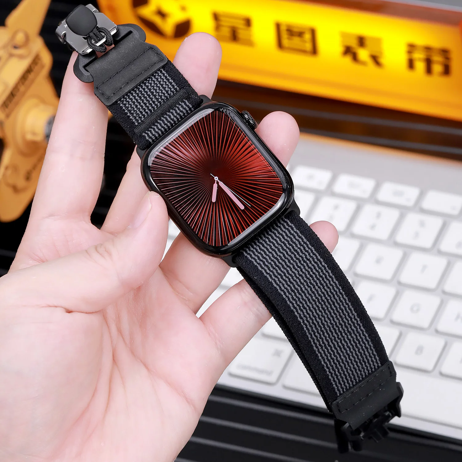 Magnetic Nylon Band For Apple Watch Straps 49mm 46mm 45mm 44mm 42mm Bracelet Correa Iwatch Series10 9 8 7 6 5 Ultra 2 Trail Loop