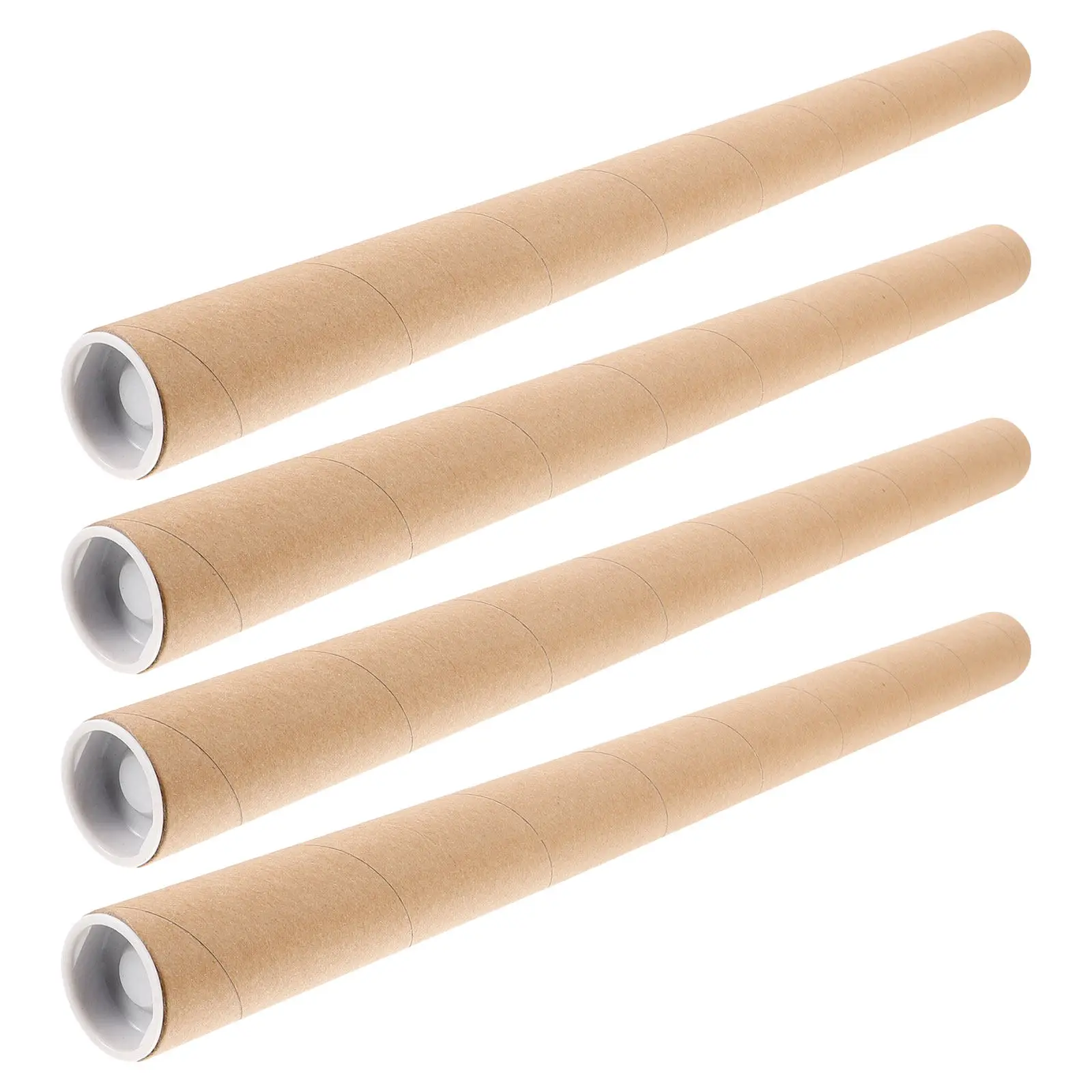 

4Pcs Kraft Mailing Tube Sturdy Round Craft Paper Mailing Tube Poster Shipping Document Storage Organizer Poster Tubes