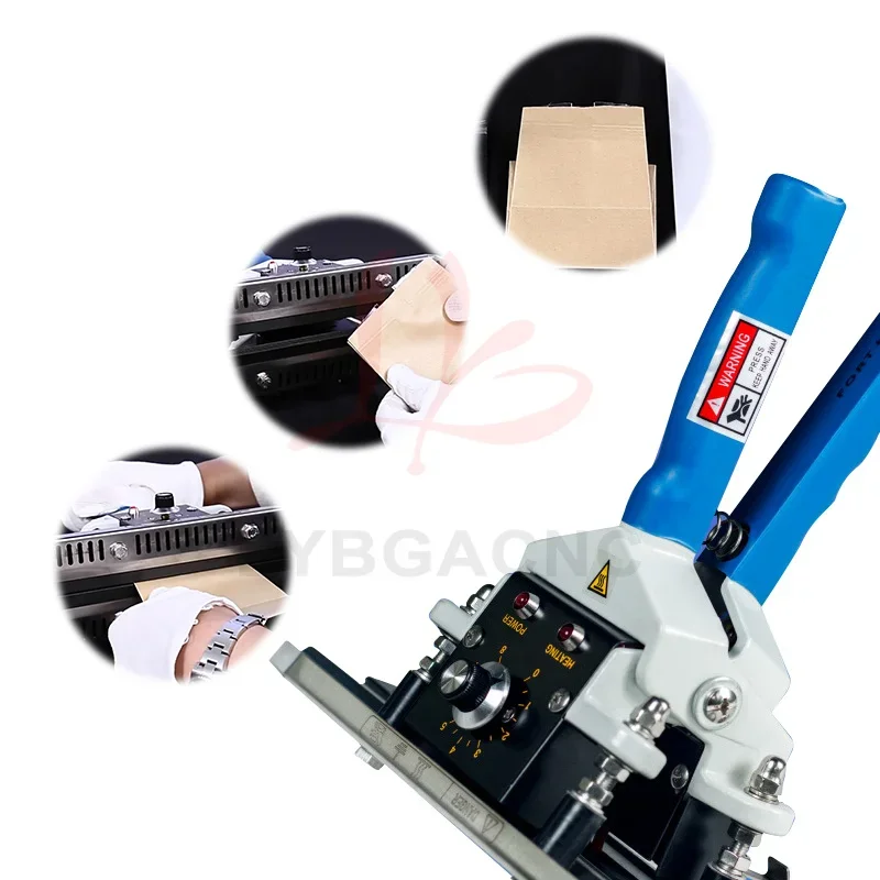 Portable Hand Clamp Sealing Machine Length 200/300/400mm 12mm Wide Upper and Lower Heating Stripe Sealers Flat Large Bag Thick