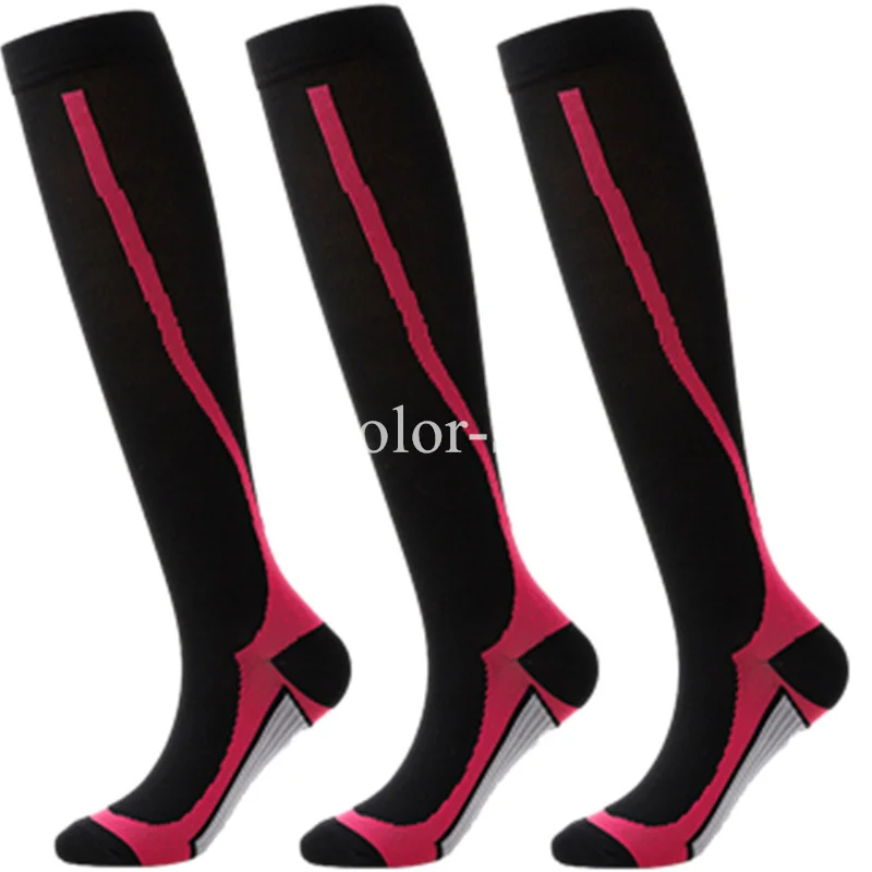 3 Pairs Lot Pack Compression Socks Stocking Running Men Women Compression Cycling Socks Knee High Running Socks Compression