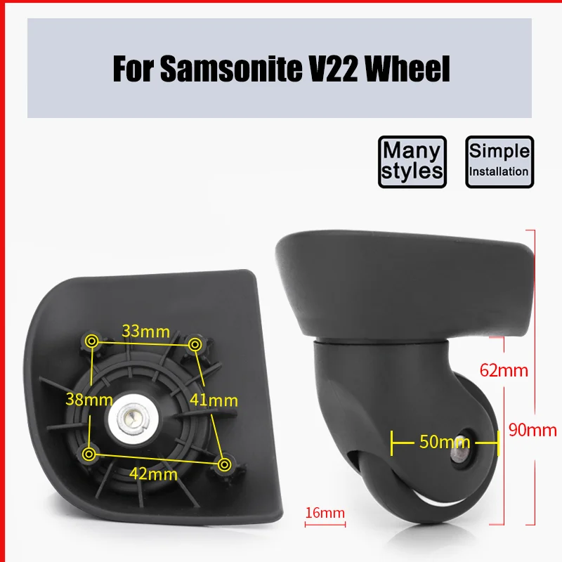 

For Samsonite V22 Universal Wheel Replacement Suitcase Smooth Silent Shock Absorbing Wheel Accessories Wheels Casters Repair