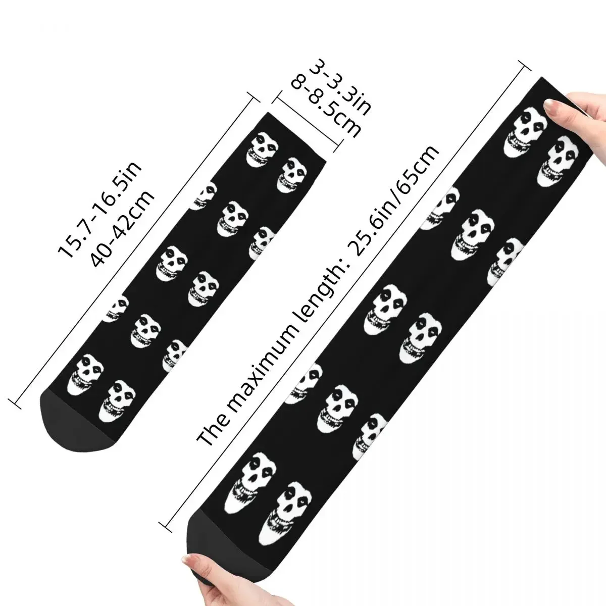 Misfits-Chaussettes de basket-ball absorbant la transpiration pour hommes et femmes, chaussettes crânes, respirantes et mignonnes, mode