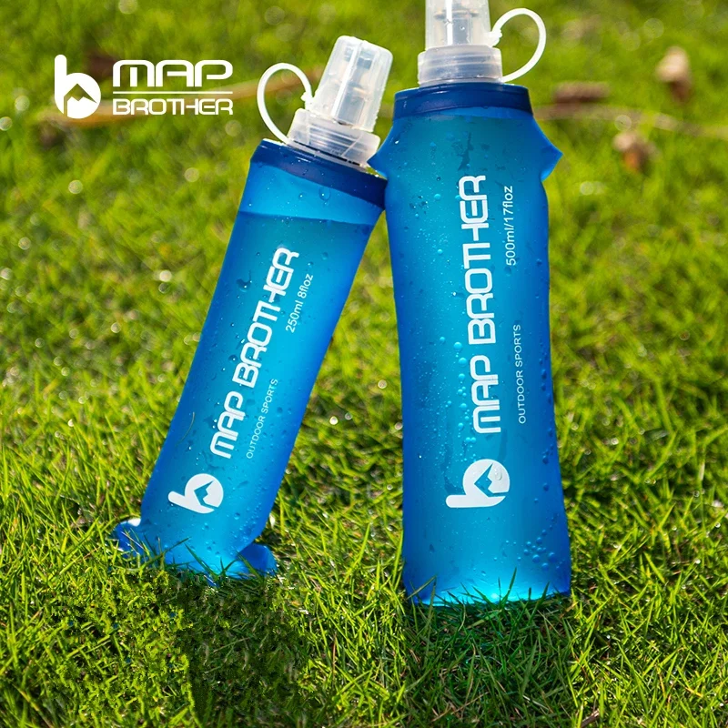 MAP BROTHER-botella de agua plegable de TPU para correr, paquete de hidratación, chaleco, bolsa de cintura, 250ml, 500ml, S001, S002