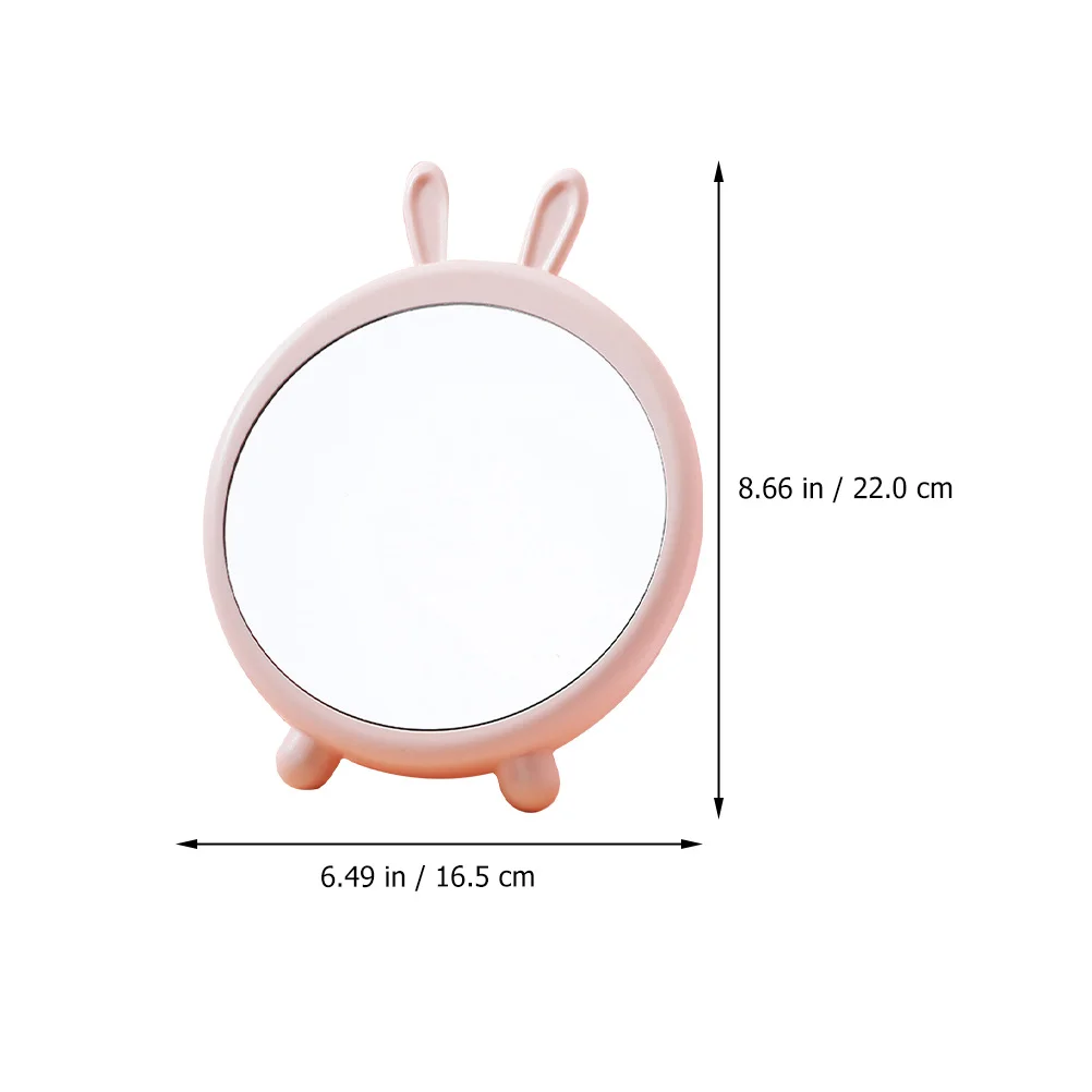 

1Pcs Desktop Makeup Mirror Cartoon Pink Tabletop Vanity High Definition Small Dressing Mirror for Student and Household