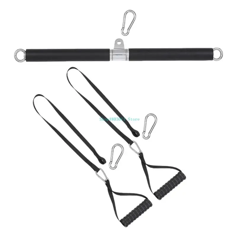 

T3LD LAT Pull Down Bar Homes Gym Pulley Cable Machine Attachment Back Strength Workout Handle Exercise Cable Grip Strap