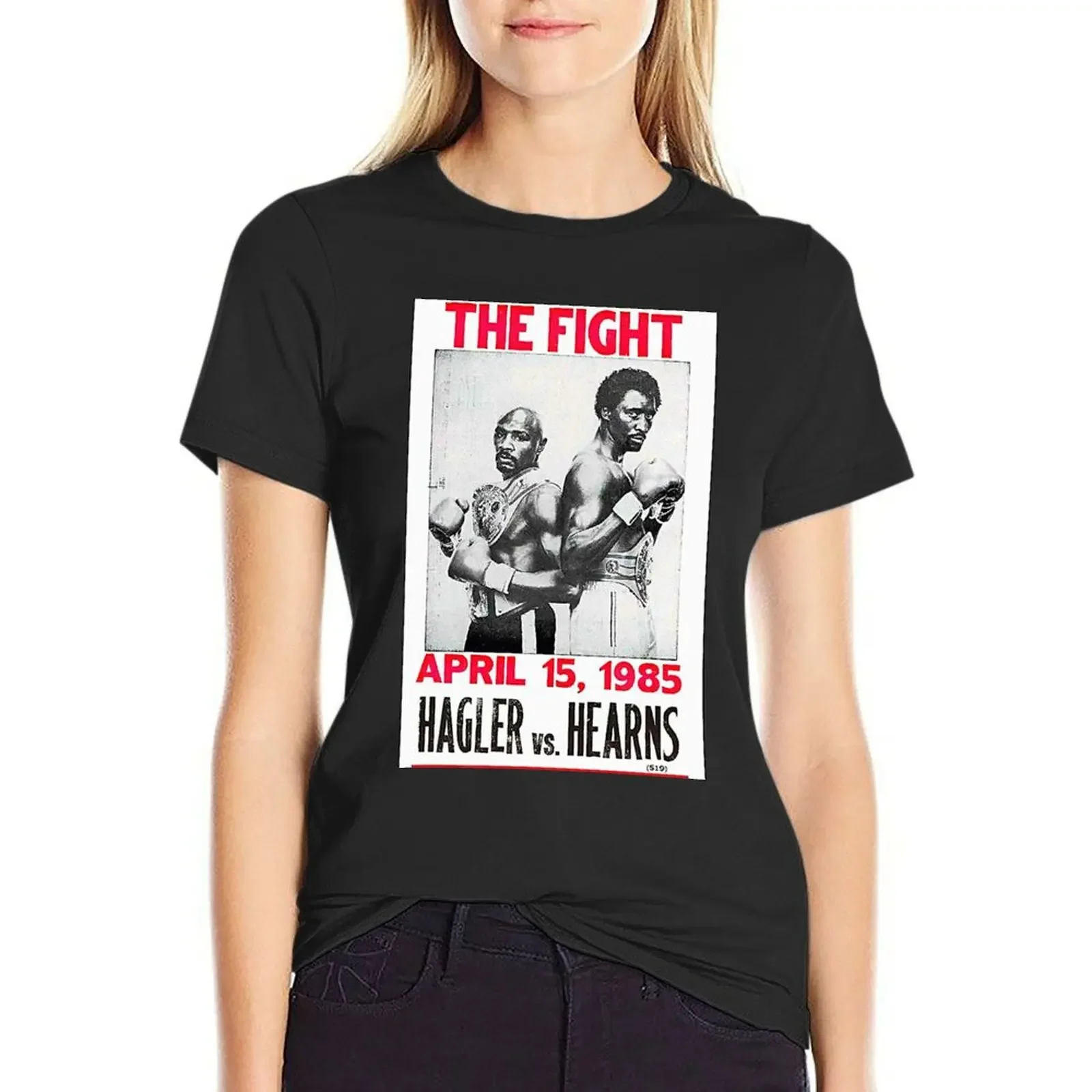 

Hagler vs Hearns - The Fight T-Shirt shirts graphic tees anime summer top graphics workout t shirts for Women