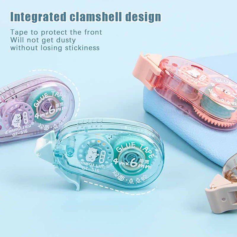 1/4Pcs Cute Double Sided Adhesive Dots Glue Tape Creative DIY Collage Roller Tape School Supplies Student Stationery Gifts