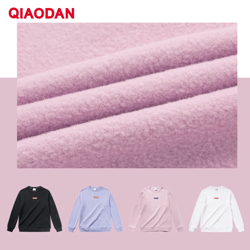 QIAODAN Women's Sport Hoodies Autumn Winter Fashion O-Neck Print Casual Full Sleeve Thicken Pullover Sweatshirt XWD32201342B