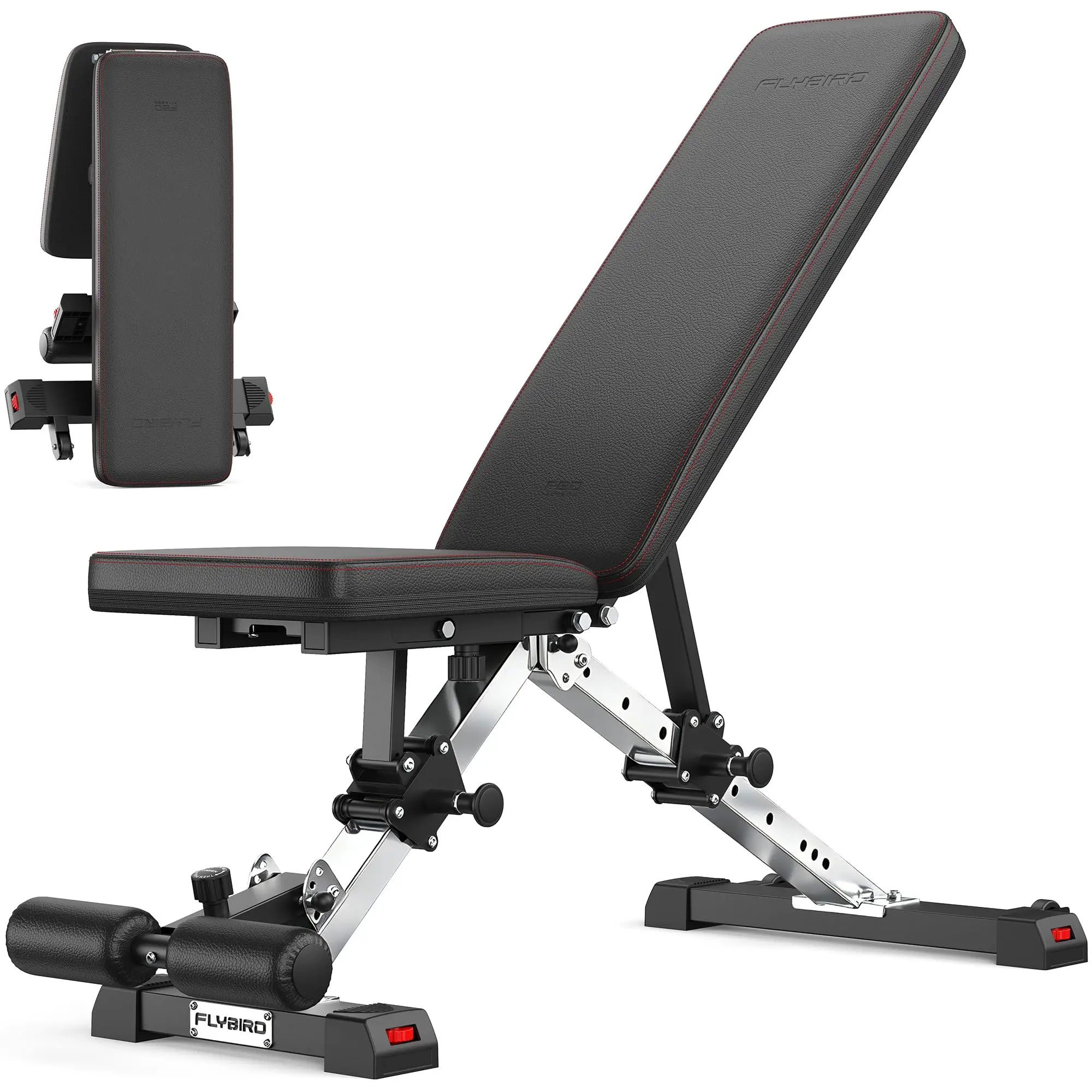 Adjustable Weight Bench, 1000LB Zero-Gap Foldable Workout Bench
