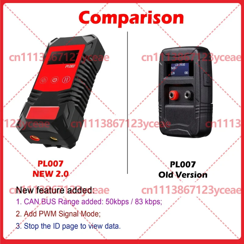 FOR PL007 CAN LIN PWM Tester Auto Identification Tool CAN H CAN L Baud Rate Reading Component