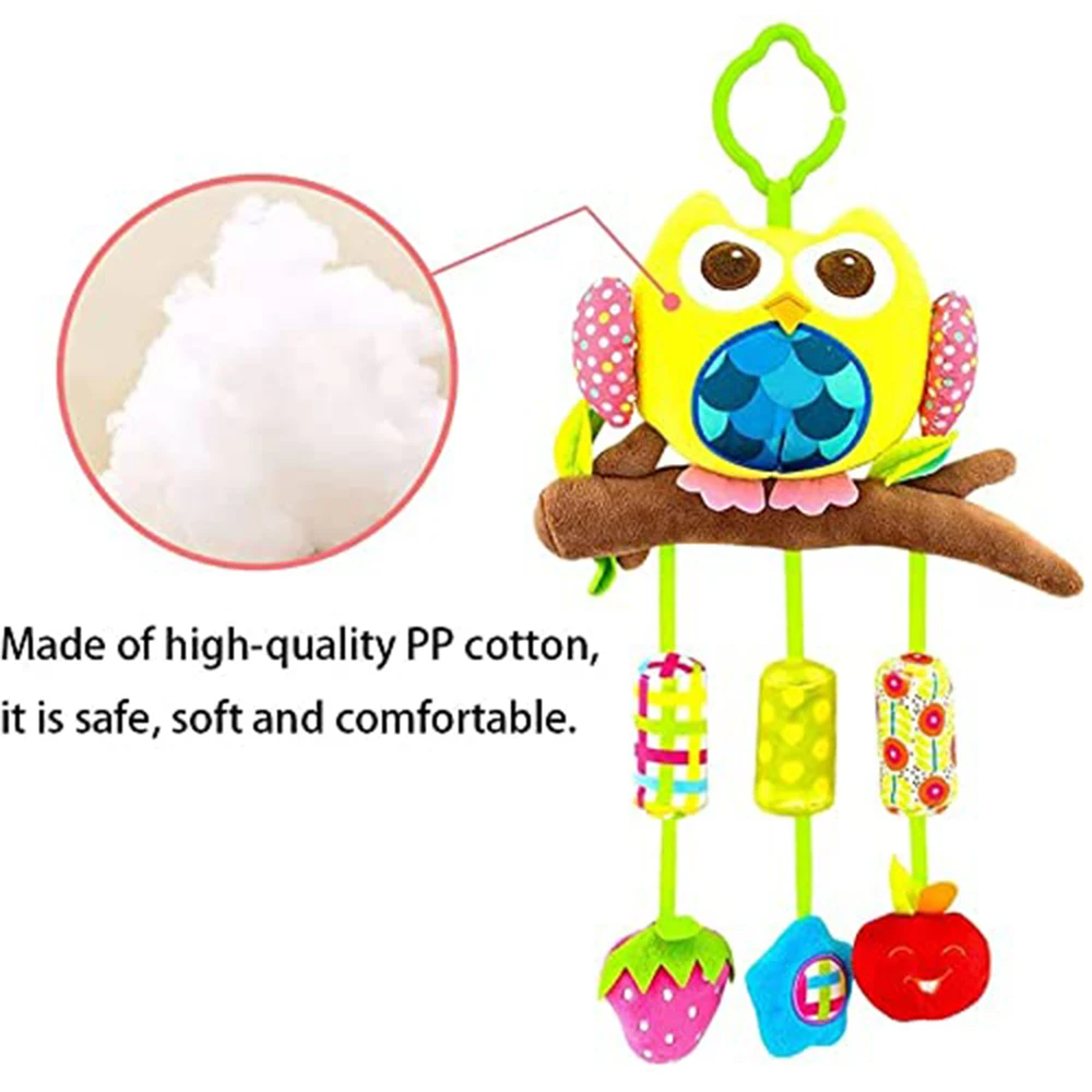 Zabawki dla dzieci dla 3 6 9 12 miesięcy wiszące sowy grzechotki wózek ruchome słoń ryby pluszowe miękkie grzechotki dla chłopców dziewczyny prezent na Boże Narodzenie